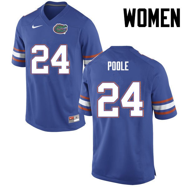 Florida Gators Women #24 Brian Poole College Football Blue